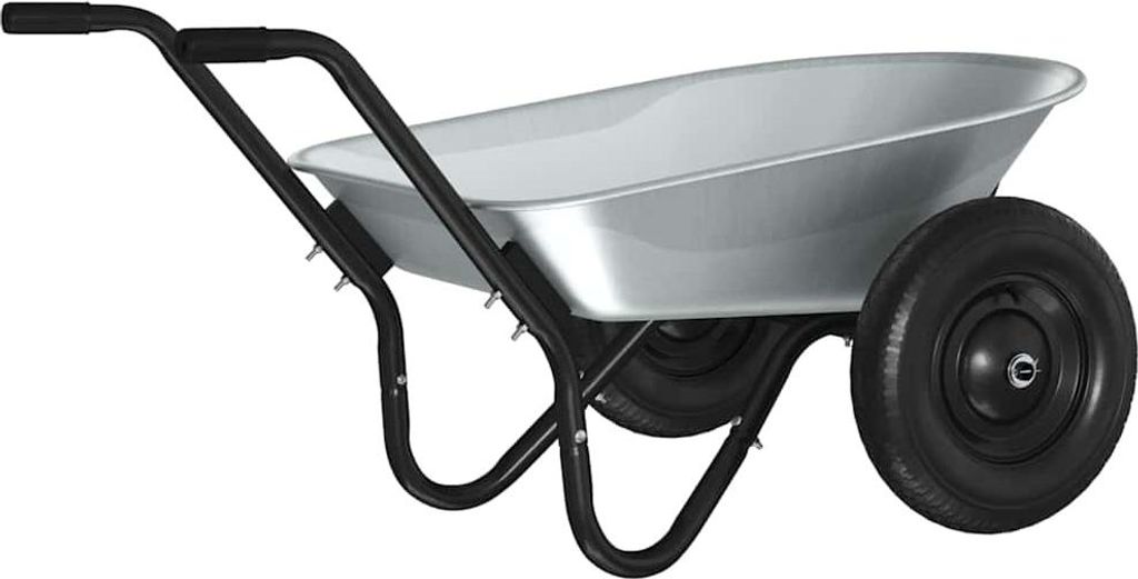 Schubkarre Silber und Schwarz 124 x 73 x 65 cm Stahl