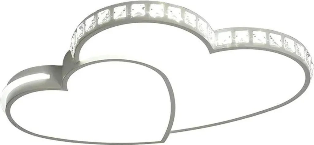 Lampada Soffitto Design Cuore 52x40cm - LED 24W Bianco Bianco Freddo