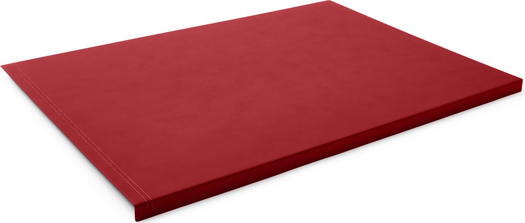 Gewinkelte Schreibtischunterlage Leder Ferrari Rot cm 70x50 - Doppelte Nähte - Hergestellt in Italien