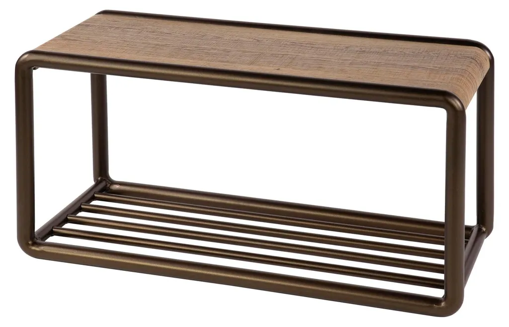 Petit banc robuste 80 cm bois et noir Luno pour organiser votre entrée