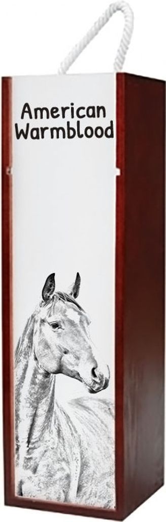 Amerikanisches Warmblut - Weinkiste mit Pferd, Alkoholkiste mit Grafik, personalisierte Geschenkbox der Marke Art-Dog