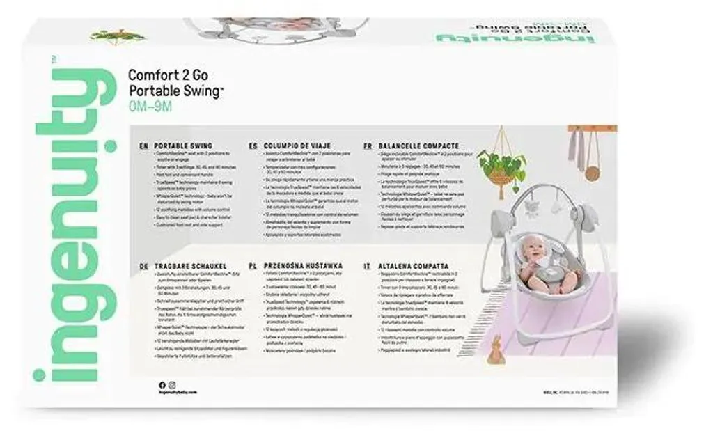 Balancelle Bébé Pliable Ingenuity Cuddle Lamb avec Technologie TrueSpeed - 9