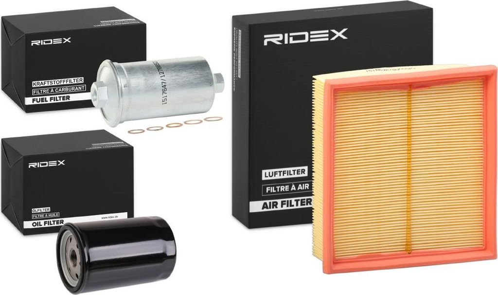 RIDEX Filterset Inspektionspaket Filtersatz für VW GOLF I (17) für AUDI 100 (43, C2) 200 (43) 100 Avant (43, C2) für PORSCHE 924 Coupe