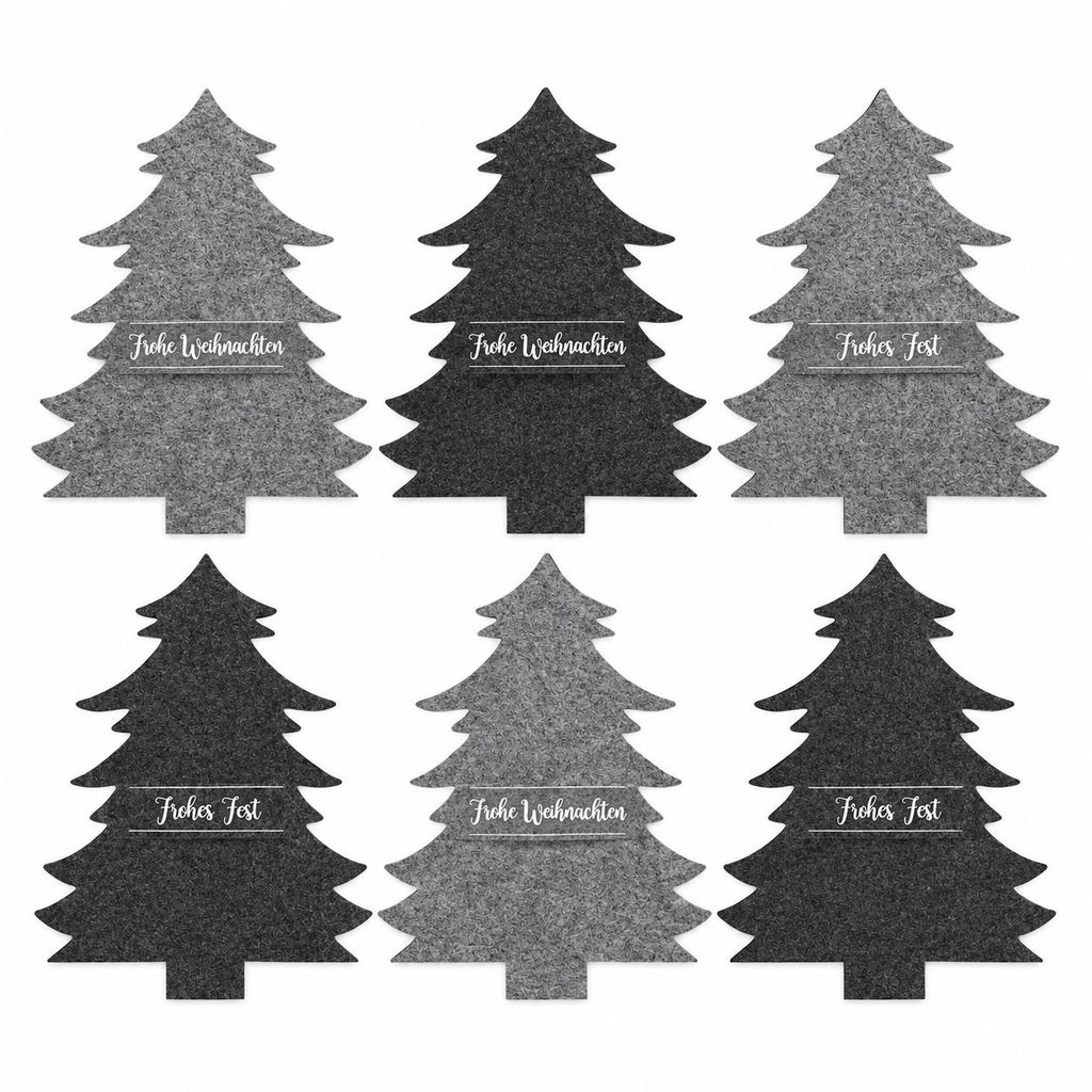 6 x Besteckhalter aus Filz in Tannenbaum-Optik Produktbild 