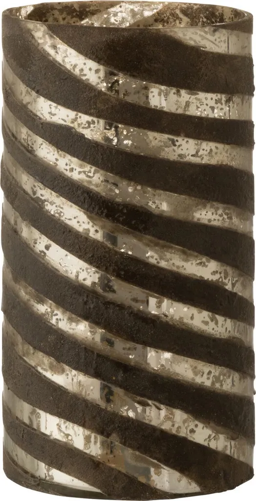Petit vase à rayures J-Line en verre argenté : Reflets et élégance