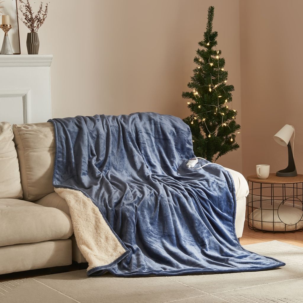 Heizdecke ’Archi’ elektrisch mit 10 Stufen 200 x 150 cm Hellblau