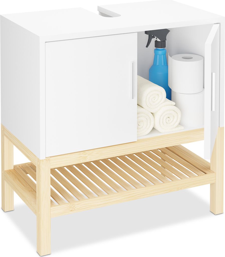 Mobile sottolavabo Relaxdays con ripiano, dimensioni: 60,5 Immagine del prodotto 