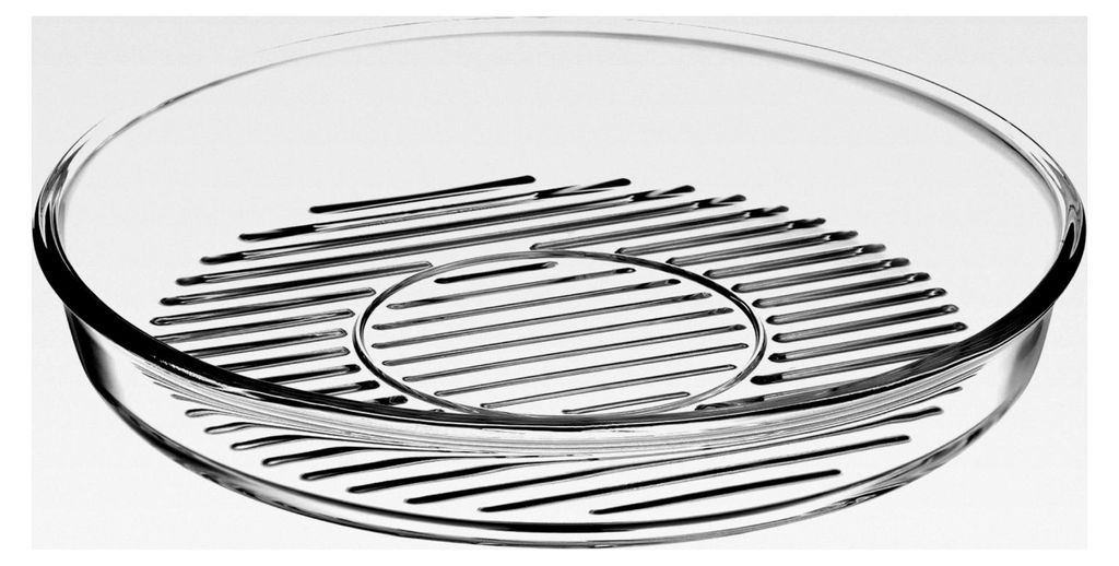 Runde Grill- und Auflaufform aus Glas, geeignet für Mikrowellen, 32 cm
