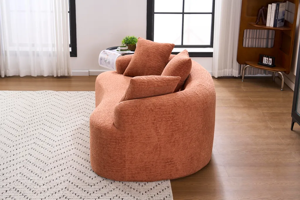 Canapé 2 places incurvé modulaire format compact avec 3 coussins déco - 11