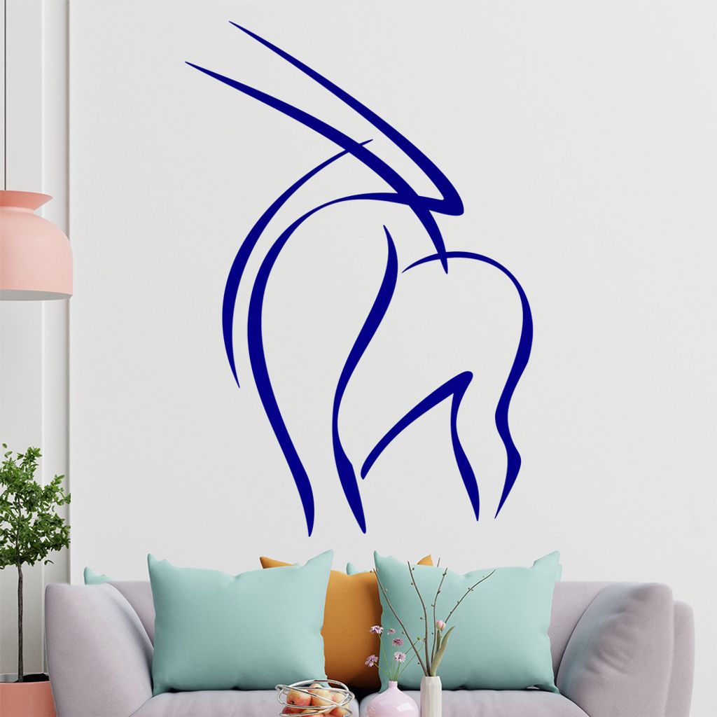 Antilope Linien Wandtattoo in 6 Größen - Wandaufkleber Wall Sticker - Dekoration, Küche, Wohnzimmer, Schlafzimmer, Badezimmer