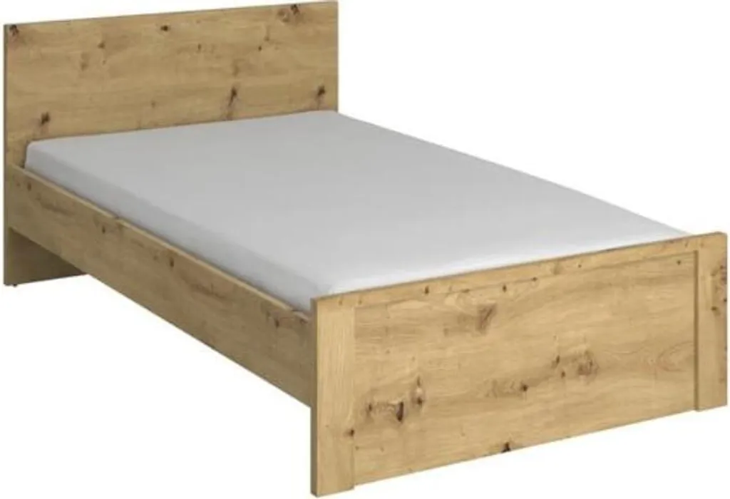Lit 120 Ayson : Lit Simple Moderne en Bois avec Sommier Inclus pour Chambre