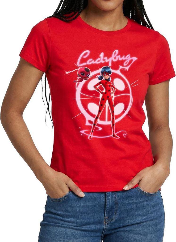 Spreadshirt Miraculous Ladybug Mit Tikki Frauen T-Shirt, L, Rot