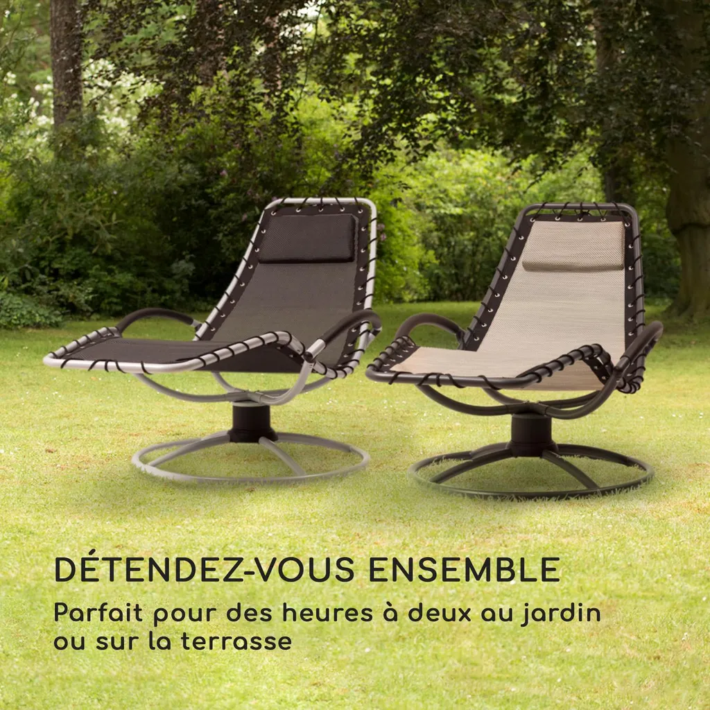 Chaise Longue avec Surface Aérée et Structure Stable blumfeldt Beige - 8