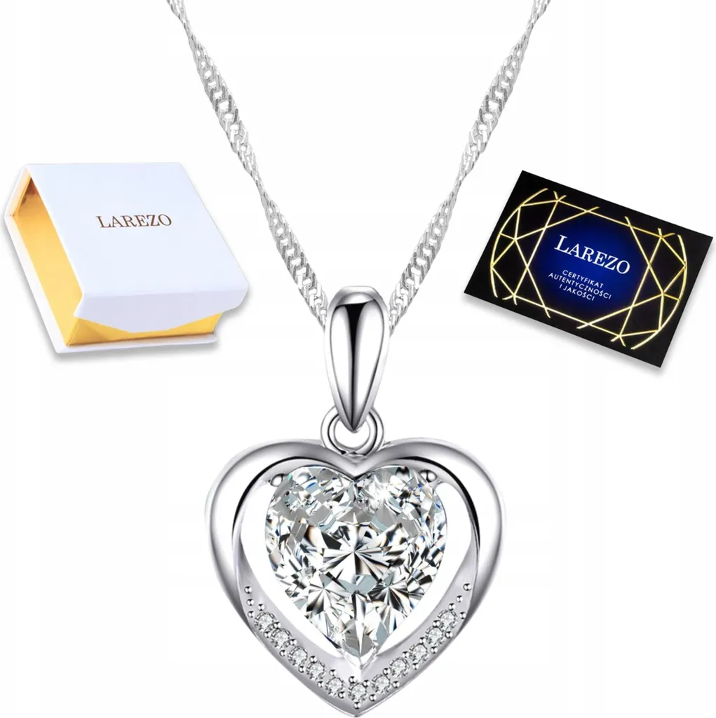 Collana Cuore Argento 925 con Cristalli - Gioiello Donna Fashion 2024