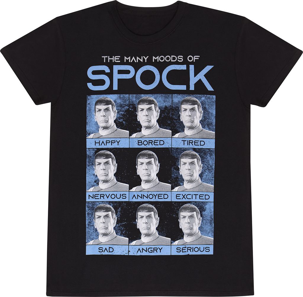 Star Trek Tričko L Black Uni Mnoho nálad Spocka Obrázok produktu 2