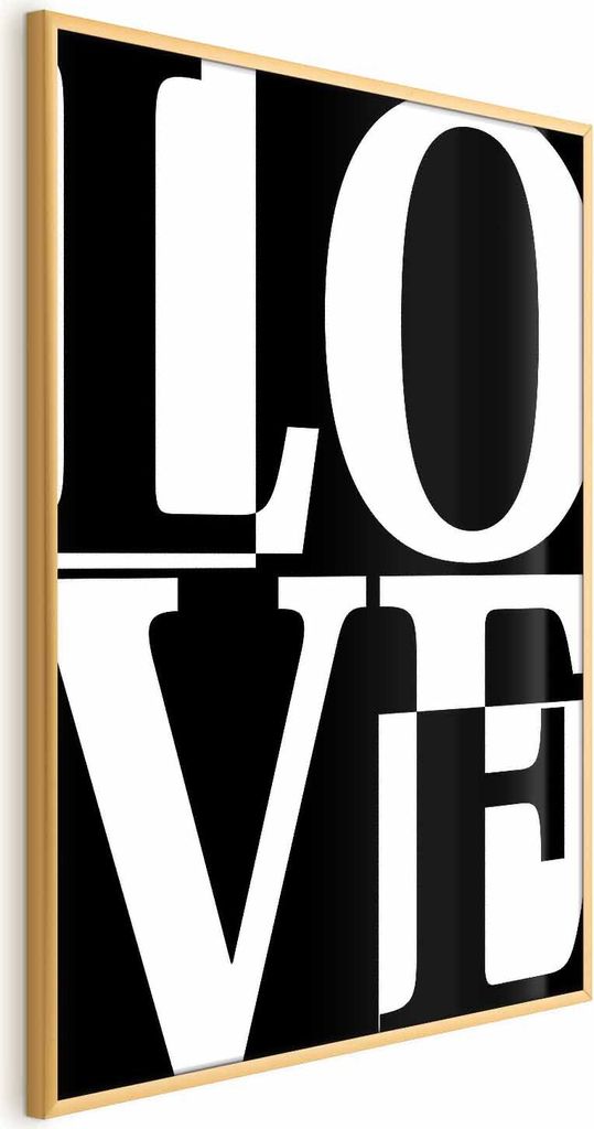 Posterpapier Poster - Black-and-White Love 40x60 cm Text m-A-0861-ao-a