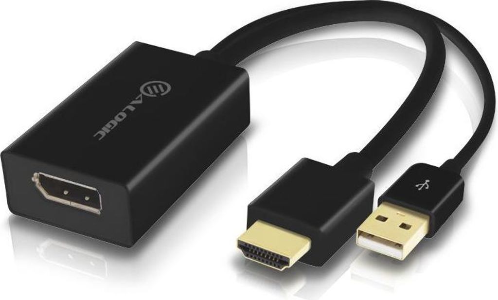Alogic Adapter Konverter HDMI -> DisplayPort M/F schwarz