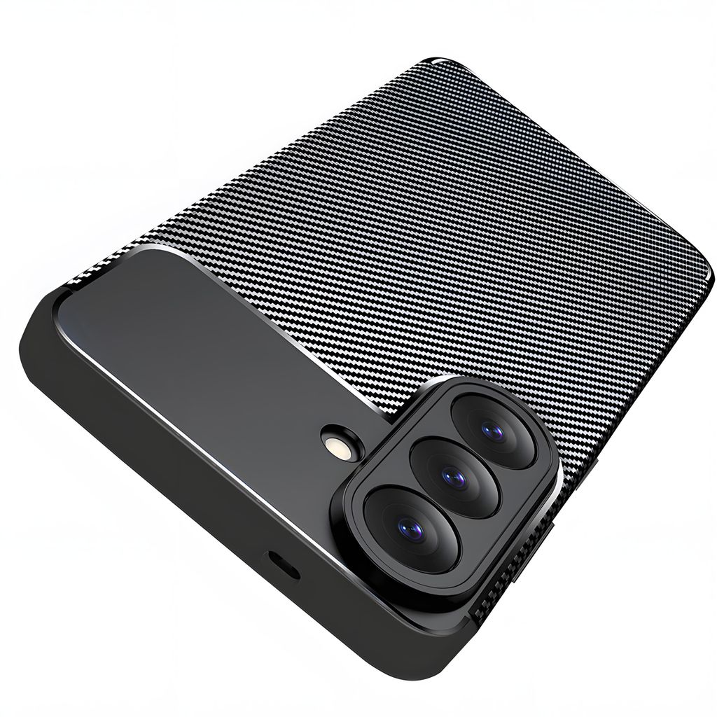 Samsung Galaxy S26 Hülle AVANA Silikon Schutzhülle TPU Bumper Slim Case Schwarz Cover Carbon Optik
