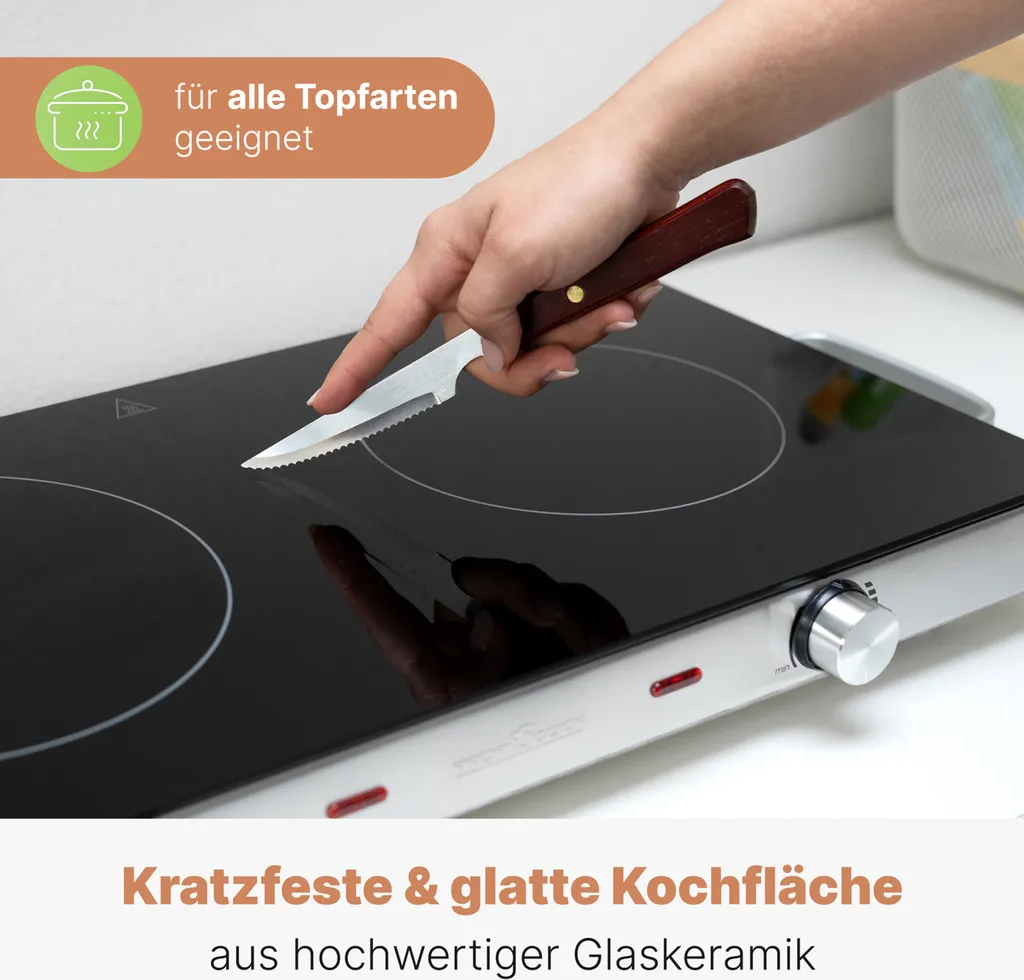 Plaque de cuisson d'appoint double pour camping, studio et réception - 18