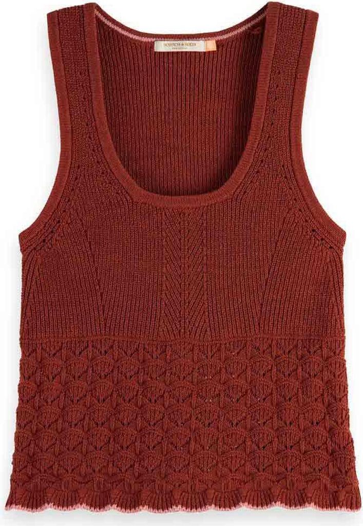 Scotch & Soda Relaxed Fit Pointelle ärmelloses T-shirt Orange XS Frau Orange XS