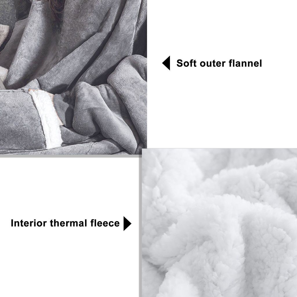 Freetoo Hoodie Decke, Kunstfaserbettdecke Decke Oversize Produktbild 4