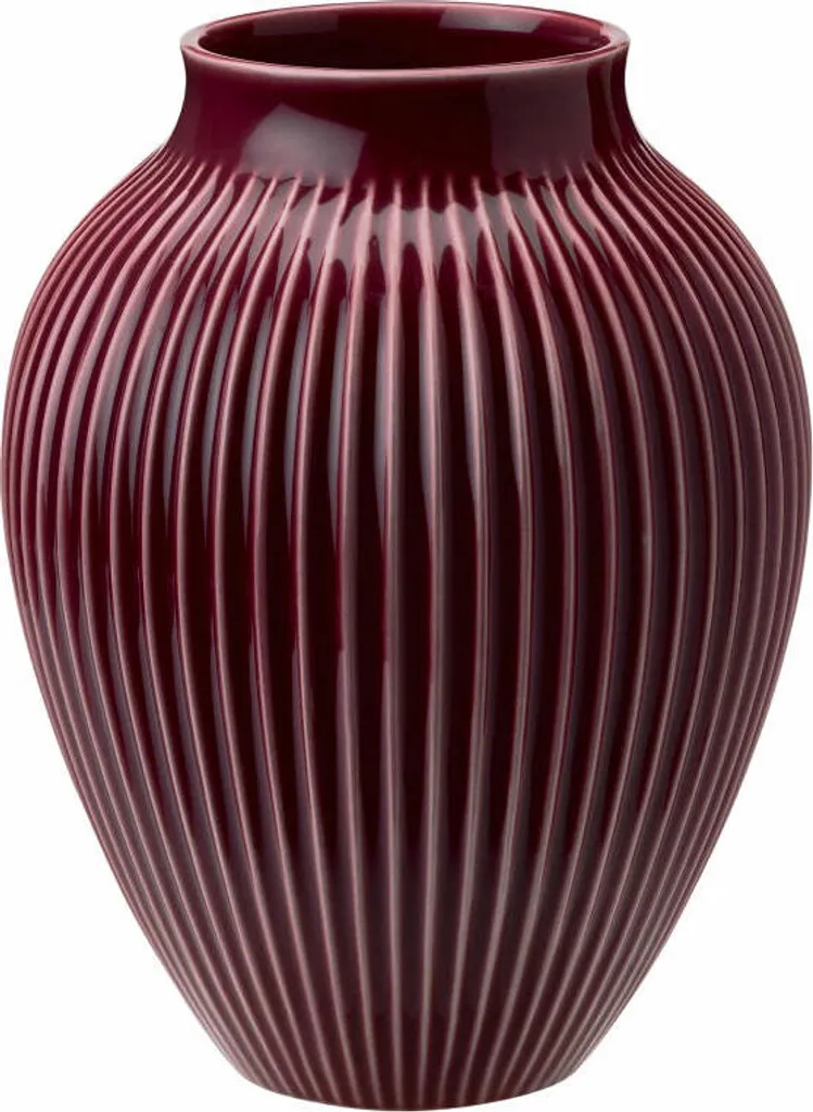 Vase décoratif en céramique Ripple Berry 20 cm pour fleurs fraîches