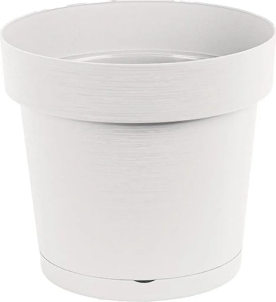 Grand pot de fleurs rond 25cm blanc mat Melrose Glamour pour intérieur