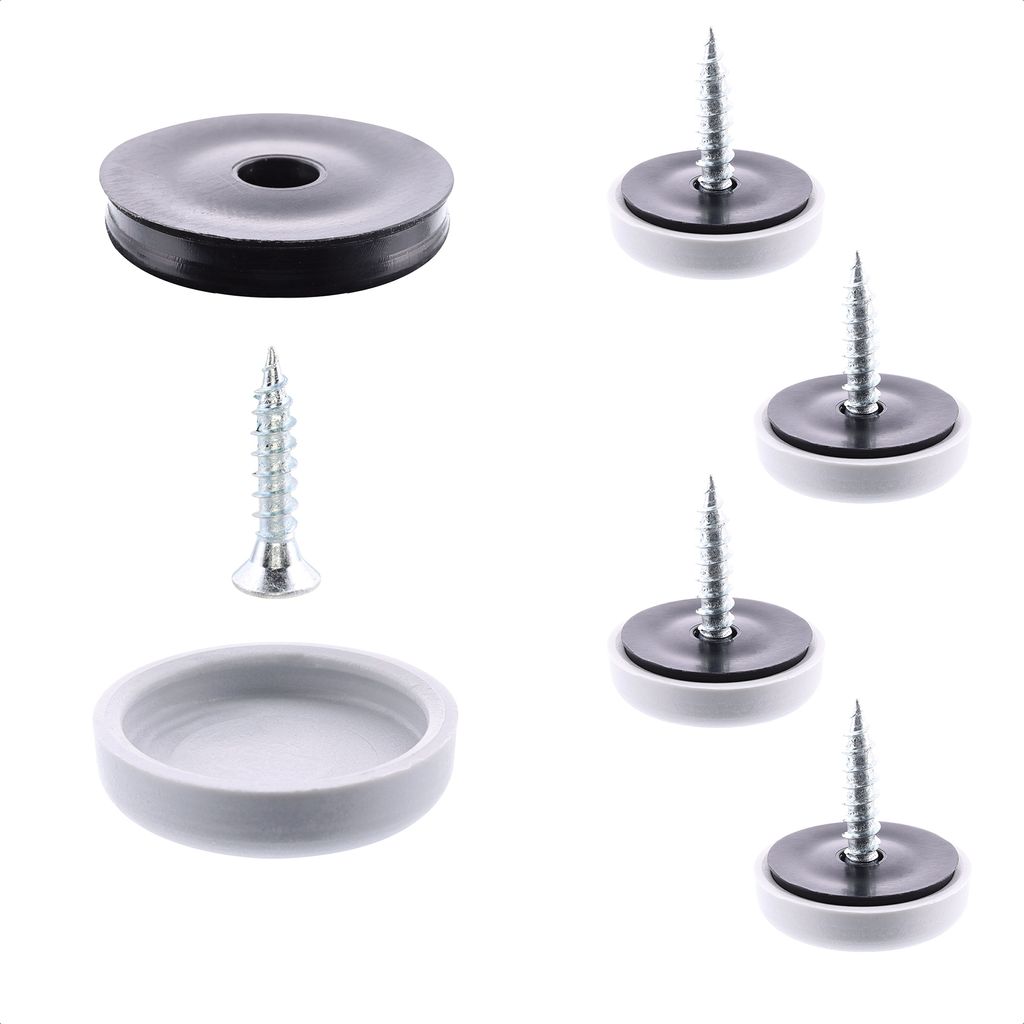 WAGNER QuickClick Kunststoffgleiter HYPER SLIM - 4x Schraube, je 4x Basis Ø 17 mm & Gleiter Ø 17 mm, DE Ware - 16791699
