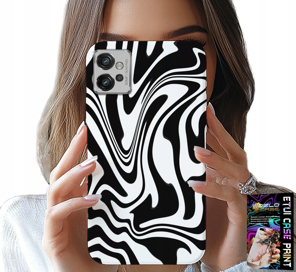 Custodia per Motorola G32 - Astratto bianco e nero + Pellicola protettiva Hydr