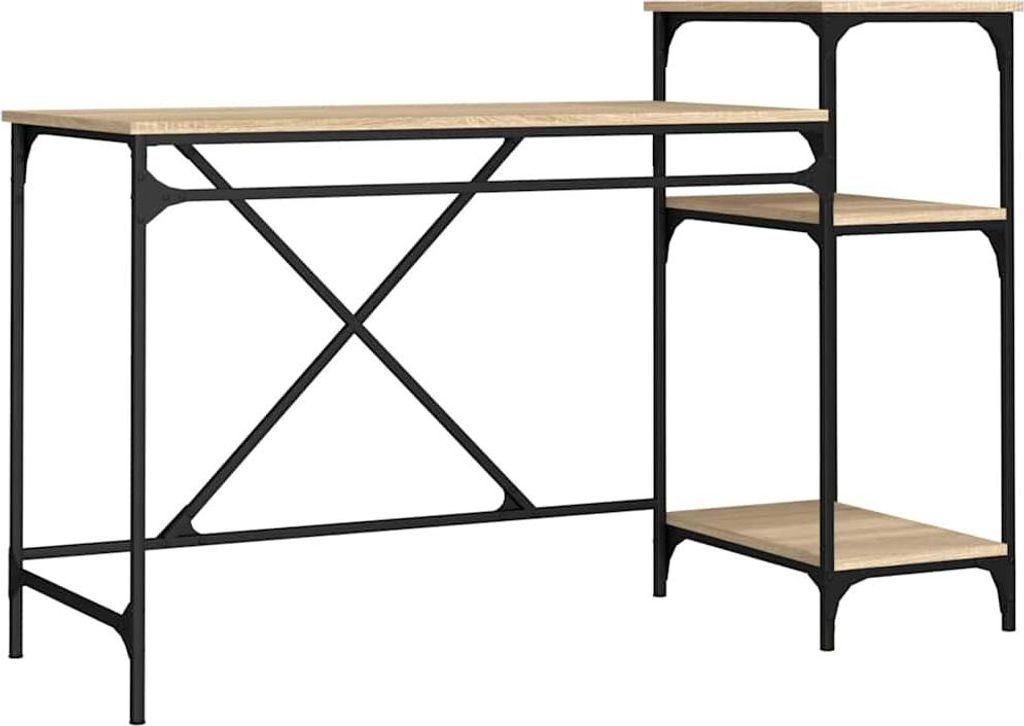 vidaXL Psací stůl s policí Sonoma dub 135x50x90 cm výrobek Obrázek produktu 