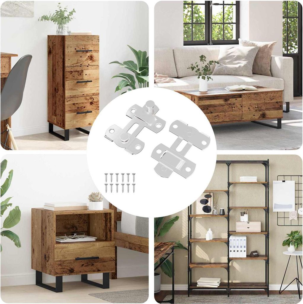 "SALE 2026"Türverschluss 2 pcs - modernes Design - Silber 70x8 mm Stahl Promotion491393 - Garten & Heimwerken