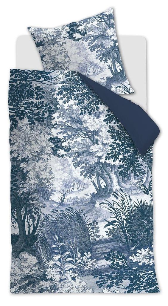 Beddinghouse Renforcé-Bettwäsche-Garnitur Paysage Farbe Blau Größe 155 x 220 cm + 1x 80 x 80 cm