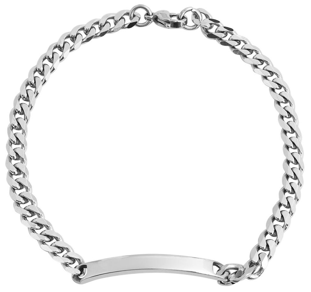 Akzent Panzerketten-Armband aus Edelstahl in silberfarbig