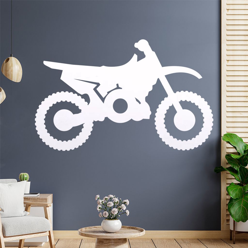 Motocross Bike Wandtattoo Wandaufkleber Wall Sticker - Dekoration, Küche, Wohnzimmer, Schlafzimmer, Badezimmer