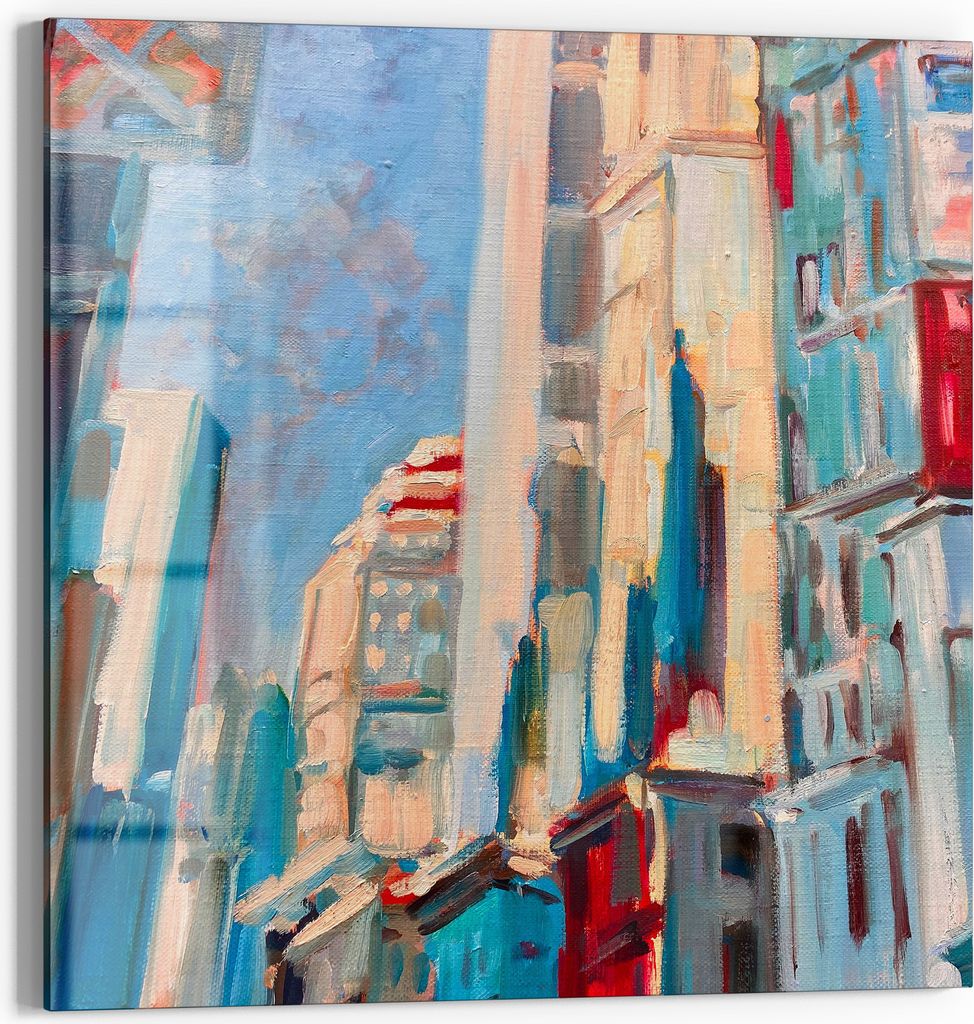 DEQORI Magnettafel Glas 30x30 cm 'Städtische Impulse' beschreibbar Whiteboard Küche