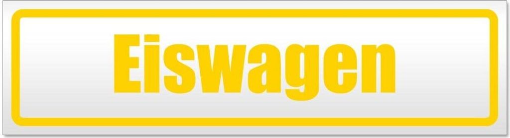 Kiwistar Eiswagen Magnetschild Schild magnetisch - 45cm Gelb - Magnetfolie für Auto PKW Kfz