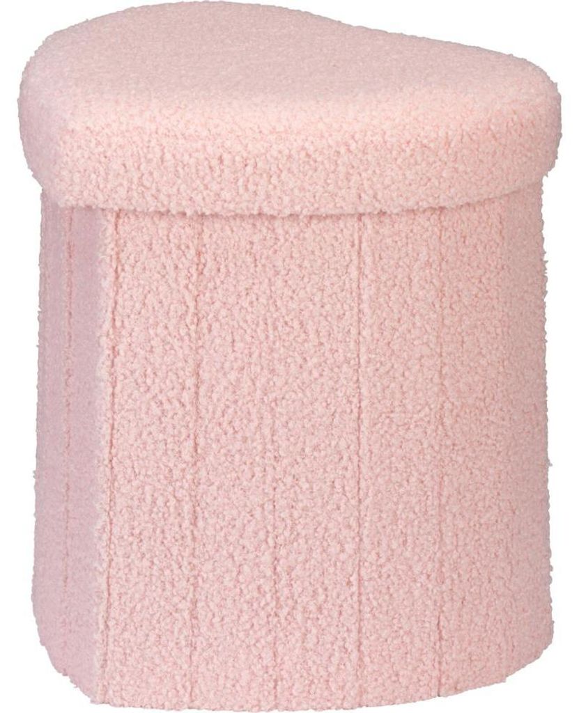 Taburet s úložným prostorem srdce 34 × 28 × 35 cm  růžová Obrázek produktu 