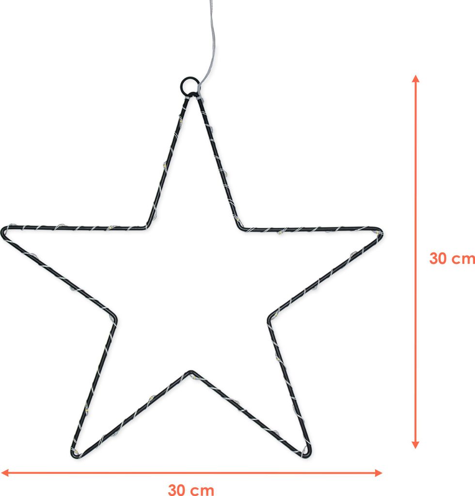Étoile OUTDOOR avec LED et minuterie - env. 30 cm - Image du produit 