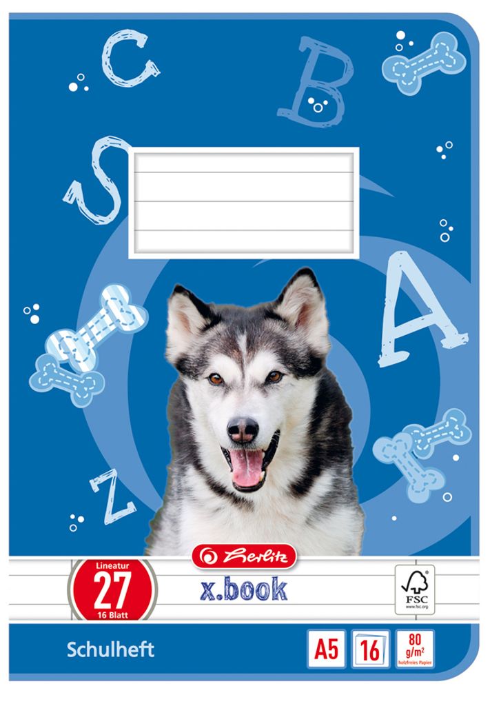 zeszyt ćwiczeń herlitz x.book, DIN A5, z liniaturą 27 / w Zdjęcie produktu 