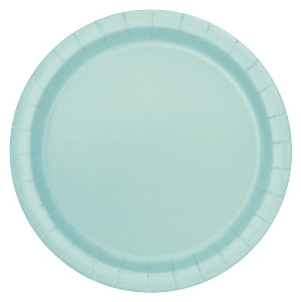 20 Stück runde Pappteller in Mintfarbe, ca. 17,78 cm Produktbild 