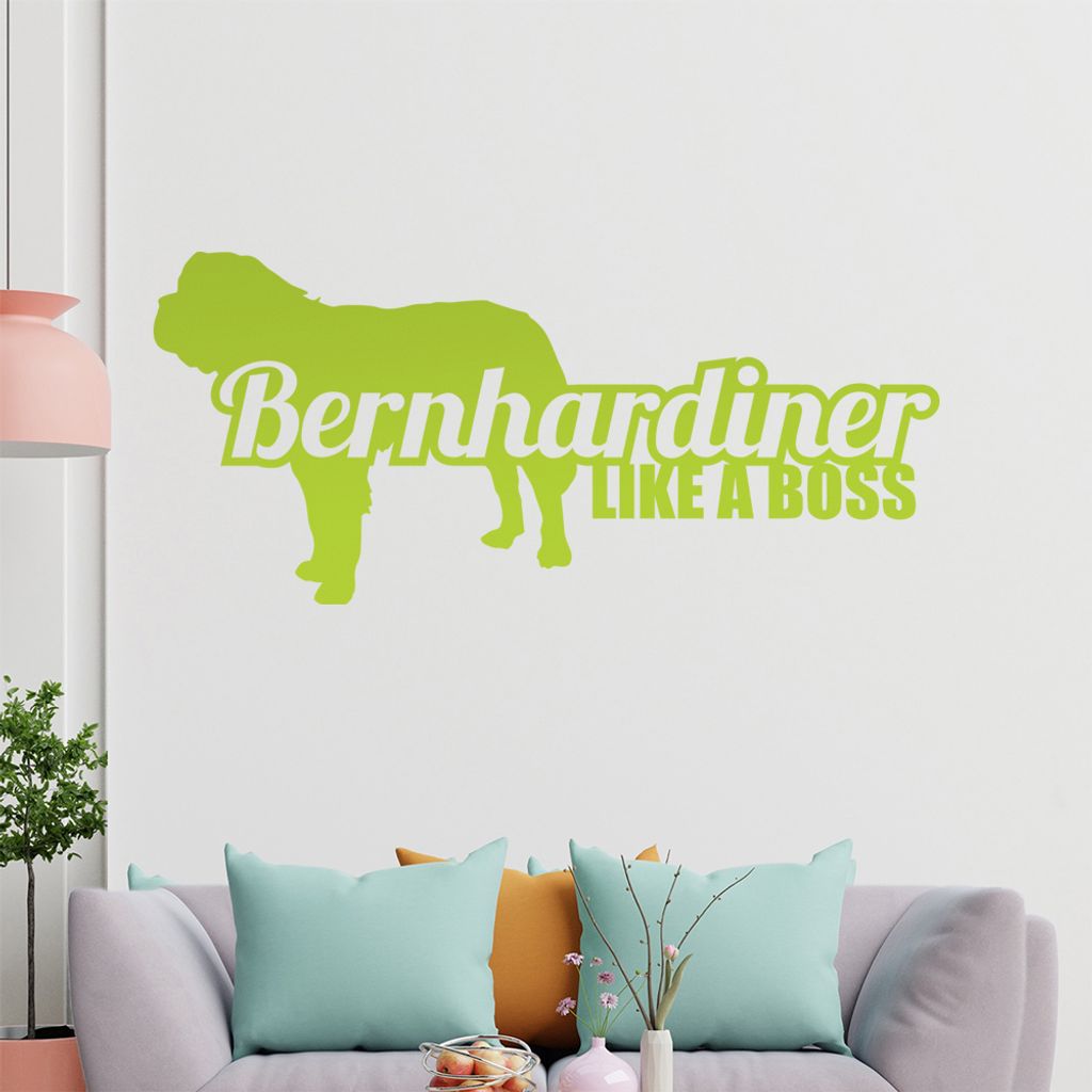 KIWISTAR Bernhardiner Like a Boss grosser Hund Wandtattoo in 6 Größen - Wandaufkleber Wall Sticker - Dekoration, Küche, Wohnzimmer, Schlafzimmer...