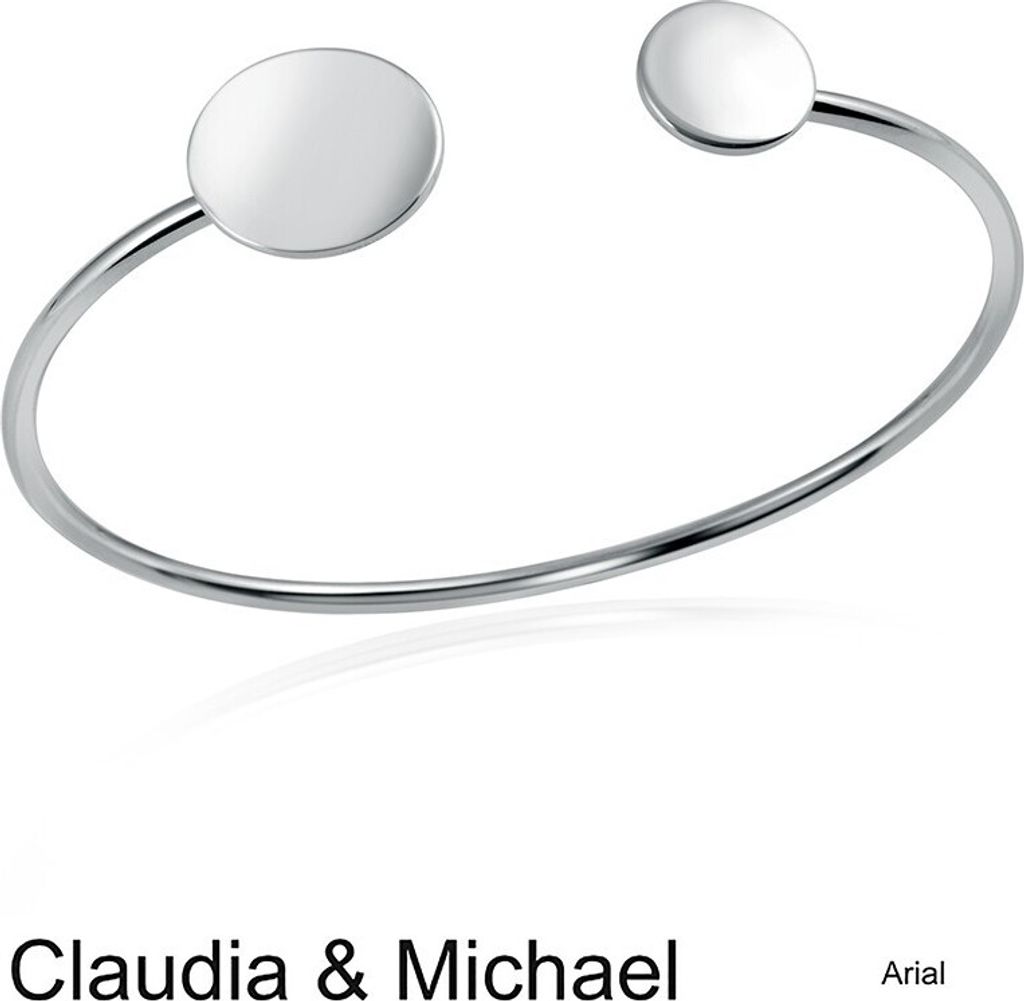 MATERIA by Matthias Wagner Damen Armreif Silber 925 Gravur inklusive - Silber Armband personalisiert 16-18cm Etui SA-20