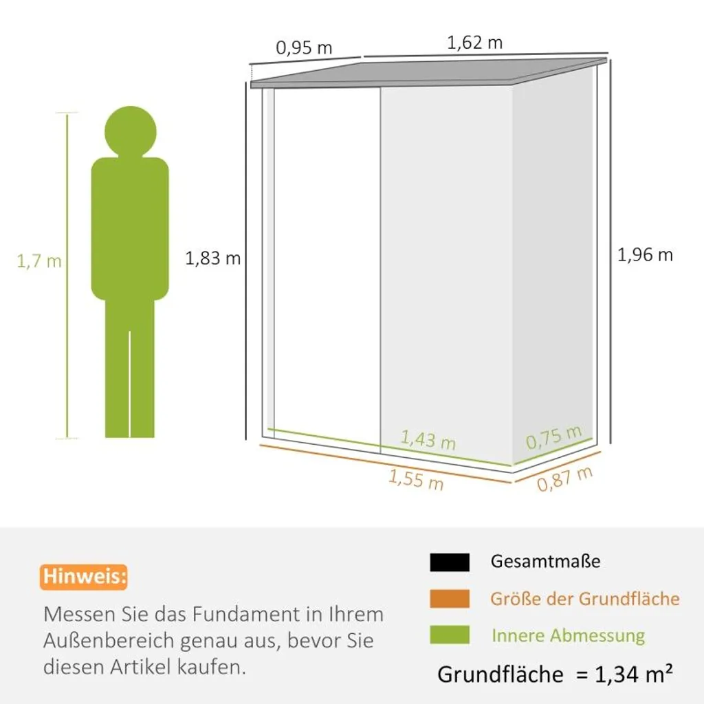 Abri de jardin résistant aux intempéries structure acier noir 196cm - 3