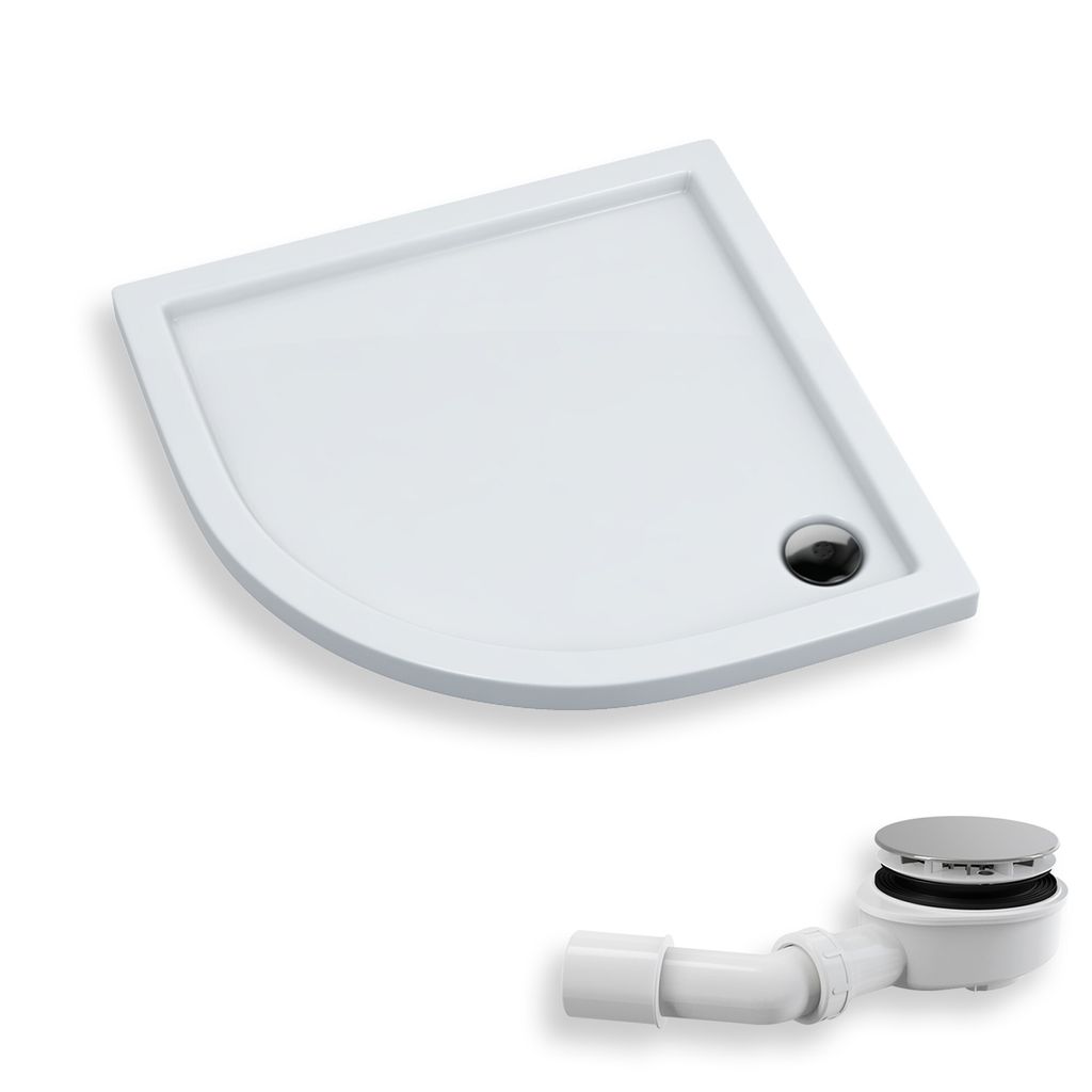 Duschwanne Viertelkreis 90x90x5 Sanitäracryl Duschtasse Produktbild 