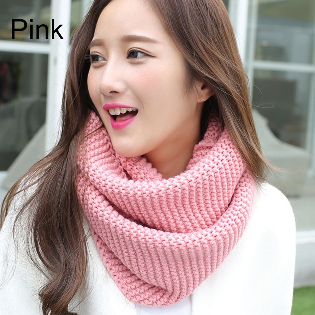 Herbst Winter warme Mode Frauen einfarbig Pullover Halstuch Strickschal