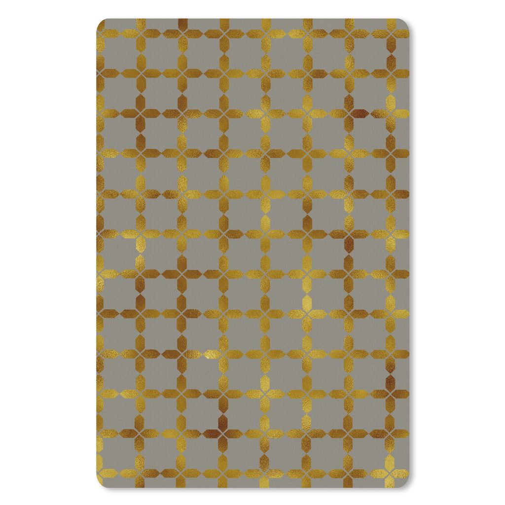 MuchoWow Mauspad Mousepad Muster - Gold - Grau - Linie 40x60 cm - Mousepads - Maus Mat - Pad - Mausunterlage - Schreibtisch Accesoire