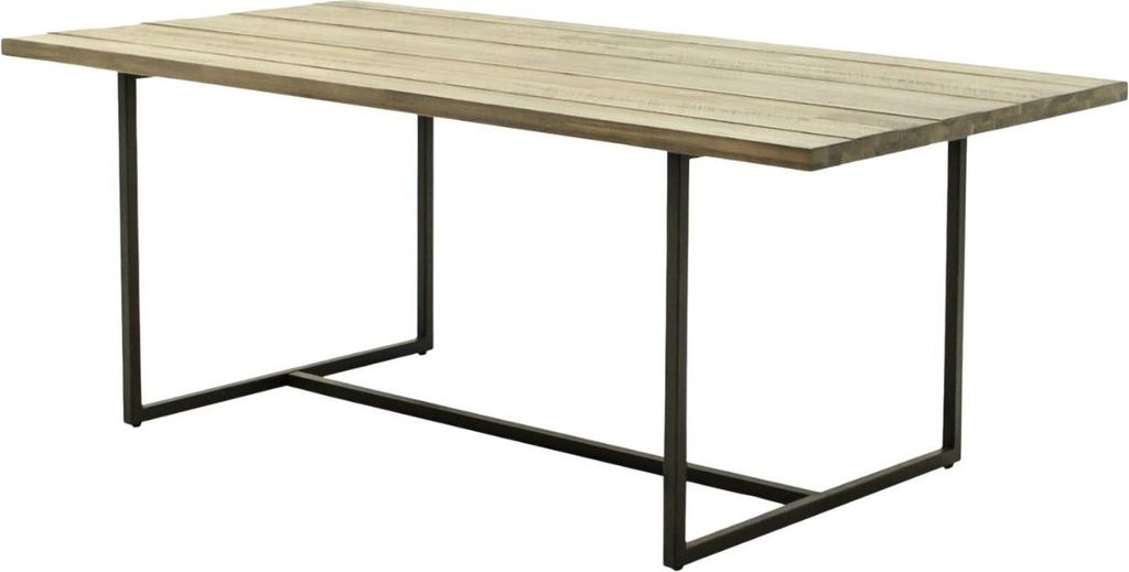 FURNLUX Esstisch Flow Sand Eiche Und Graphit 200cm / Hauptfarbe: Beige / Abmessungen: 200 x 76 x 100 cm