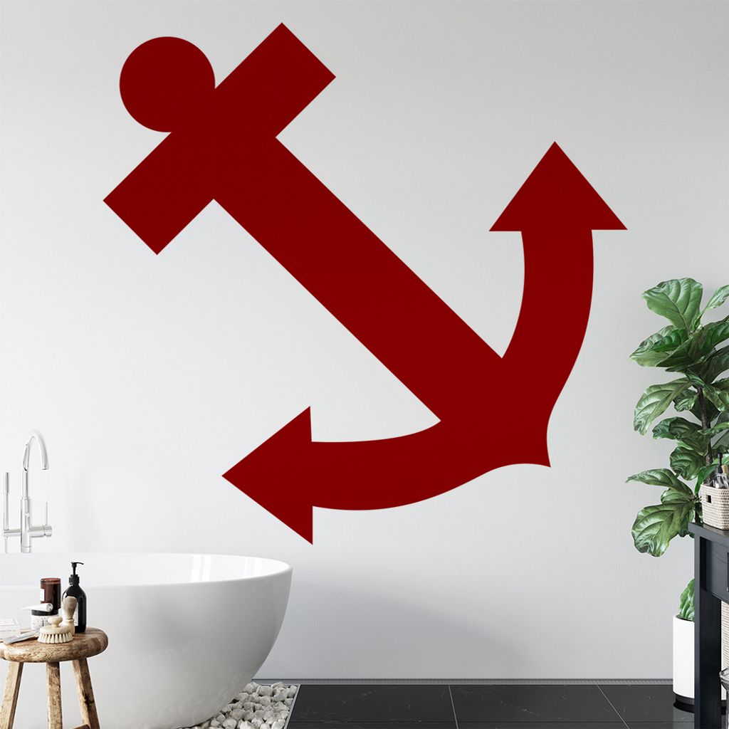 Anker Wandtattoo in 6 Größen - Wandaufkleber Wall Sticker - Dekoration, Küche, Wohnzimmer, Schlafzimmer, Badezimmer