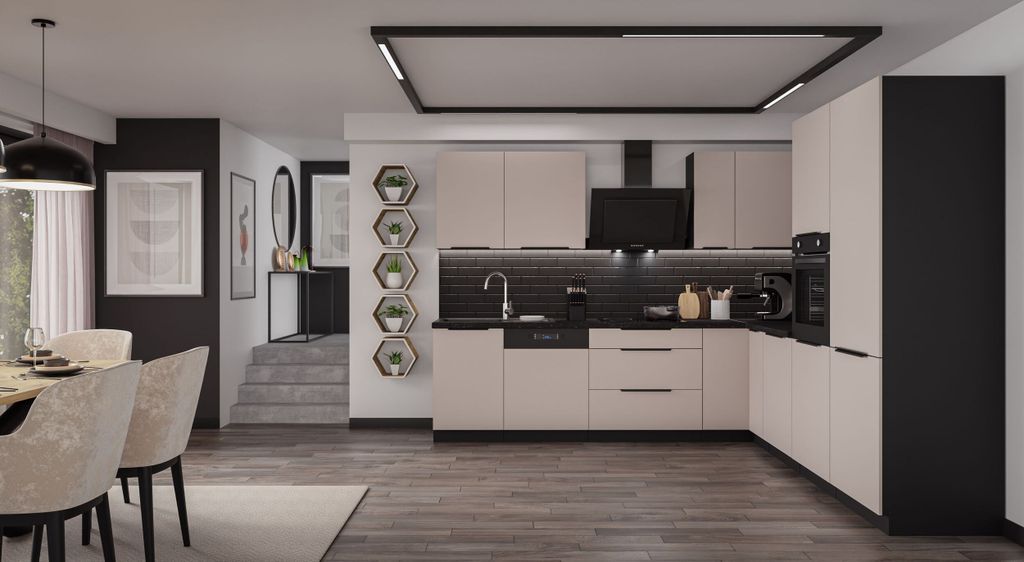 Winkelküche ARONA 280x270 cm Küchenzeile Eckküche Küche Produktbild 