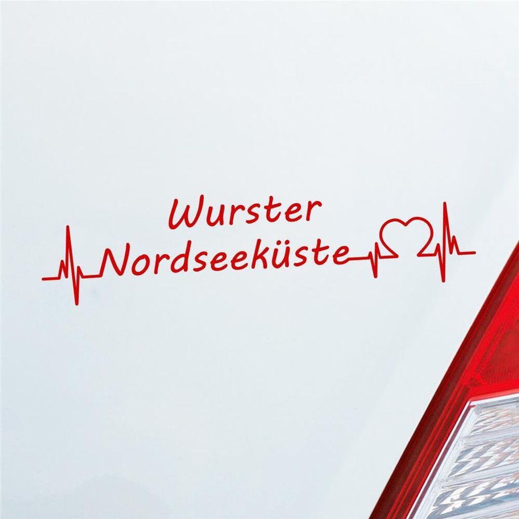 Auto Aufkleber Wurster Nordseeküste 19x5 cm Rot Sticker Heckscheibenaufkleber